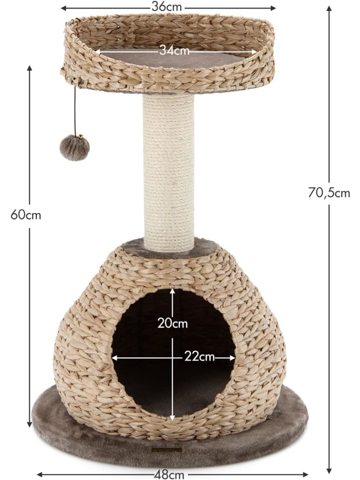 COSTWAY Katzenbaum mit Höhle in Braun günstig kaufen onesize