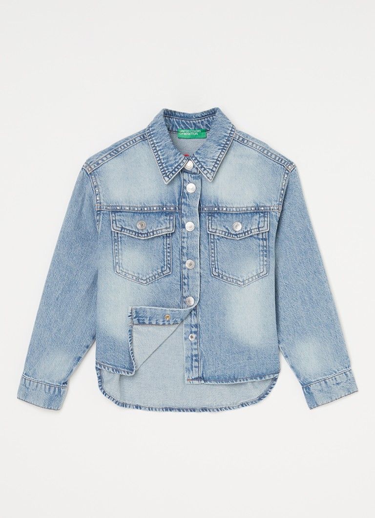 Jachetă din denim Benetton, decorată cu cristale.