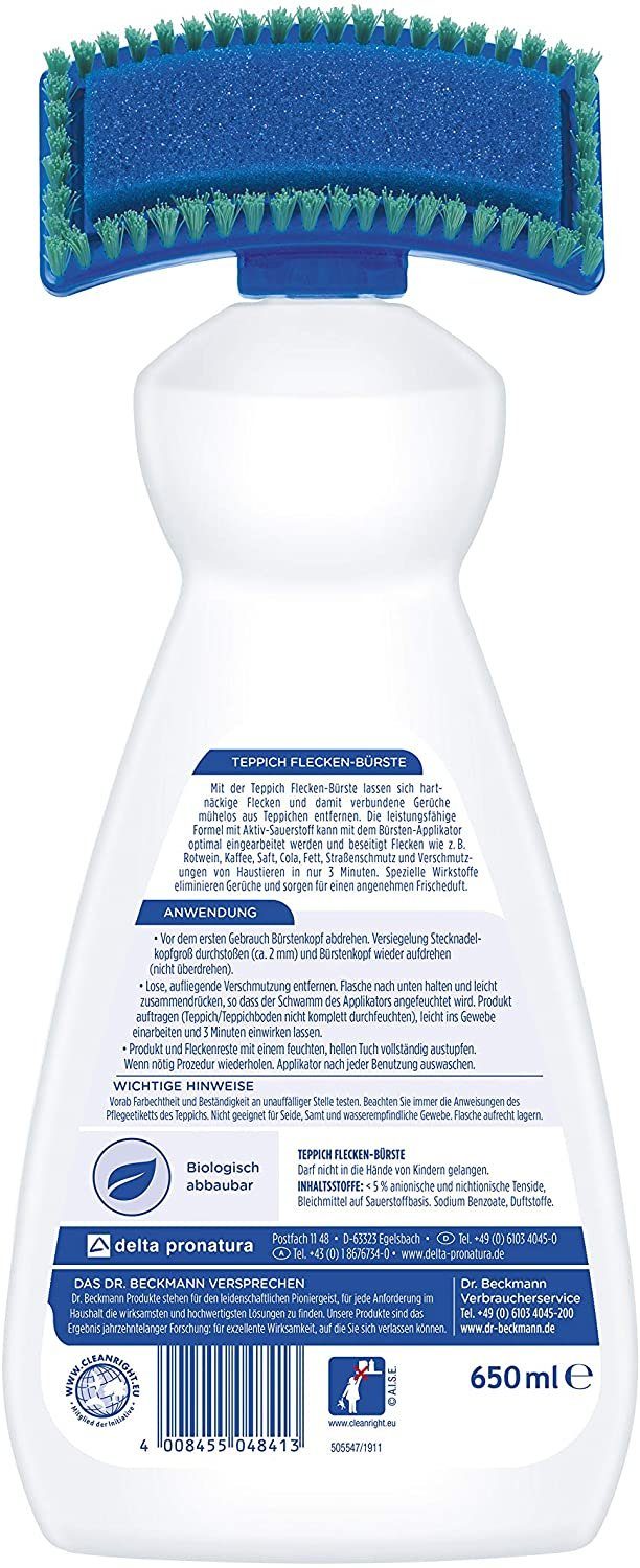 Dr. Beckmann Teppich Flecken-Bürste, hartnäckiger Flecken & Gerüche, 1x 650 ml Polsterreiniger