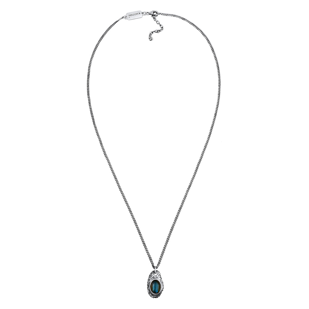KUZZOI KUZZOI Collier Pendentif pour homme Intemporel avec pierre précieuse Labradorite  collier