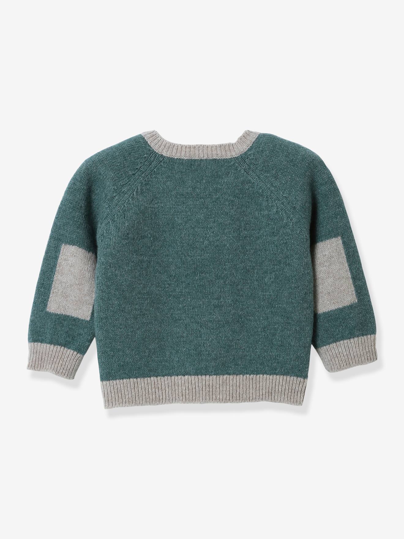 Pull bébé en Lambswool CYRILLUS vert sauge