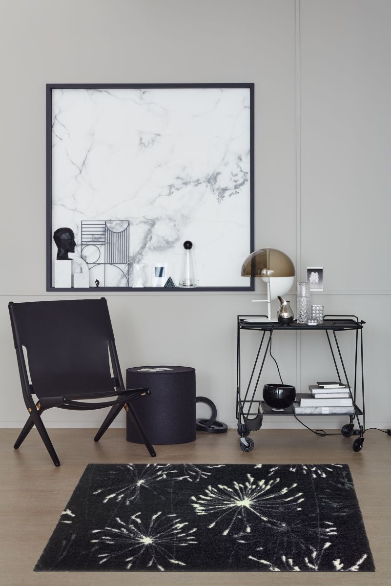 Schöner Wohnen Türmatte Manhattan Pusteblume Anthrazit 50 x 70 cm