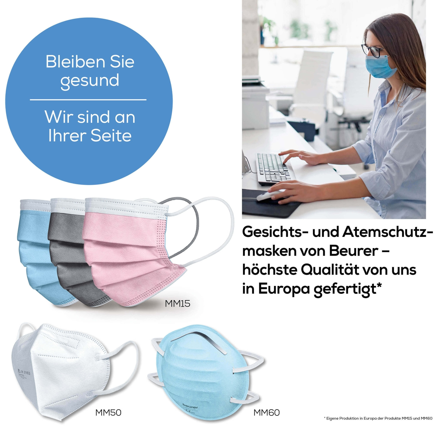MM 15 OP-Maske Typ IIR Blau - 20 Stk.-3-lagige medizinische Gesichtsmaske mit Tragekomfort & hohem Schutz - 20 Stk.