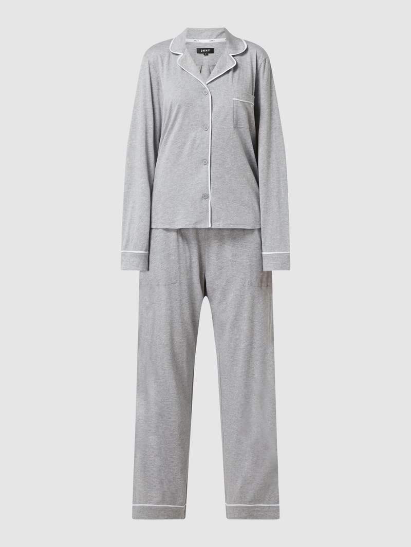 Pyjama aus Baumwoll-Viskose-Mix in mittelgrau