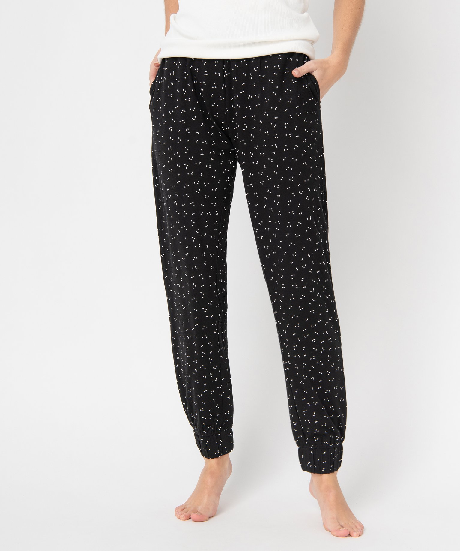 Pantalon de pyjama femme imprimé avec bas élastiqué imprime | GEMO