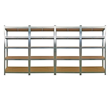 Grafner Schwerlastregal Lagerregal 180x90x40 cm mit 5 Böden max. 875 kg Metall verzinkt, Stck, Kellerregal Steckregal Werkstattregal TÜV / GS geprüft