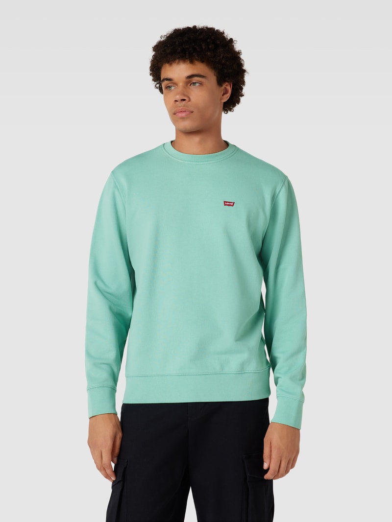 Sweatshirt mit Rundhalsausschnitt in helltürkis
