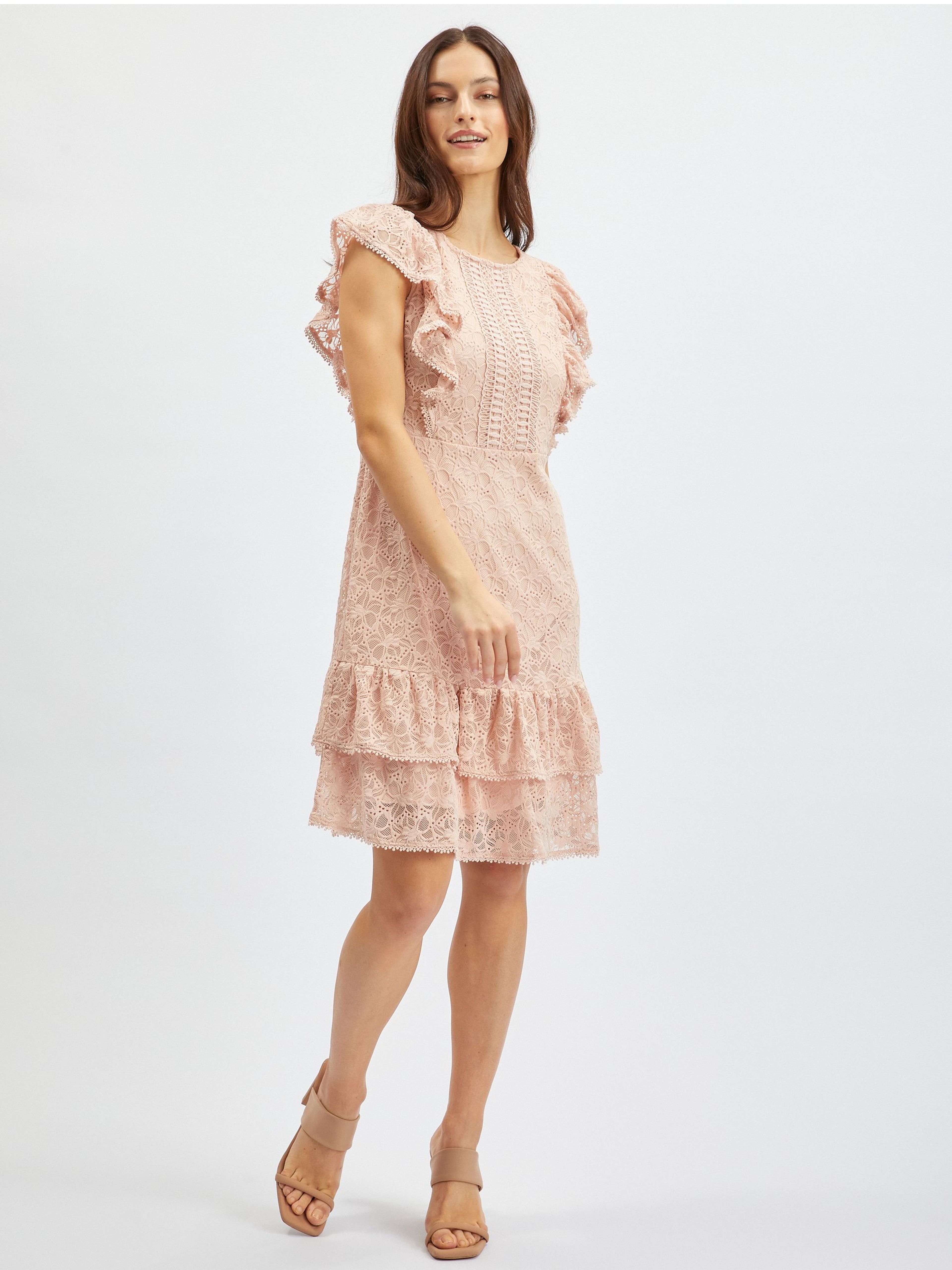 Altrosa Damen-Spitzenkleid ORSAY
