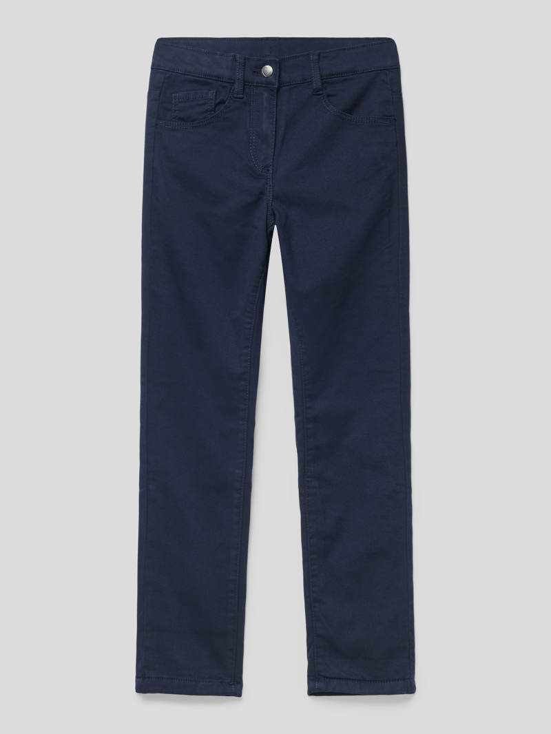 Slim Fit Hose mit Eingrifftaschen in marineblau