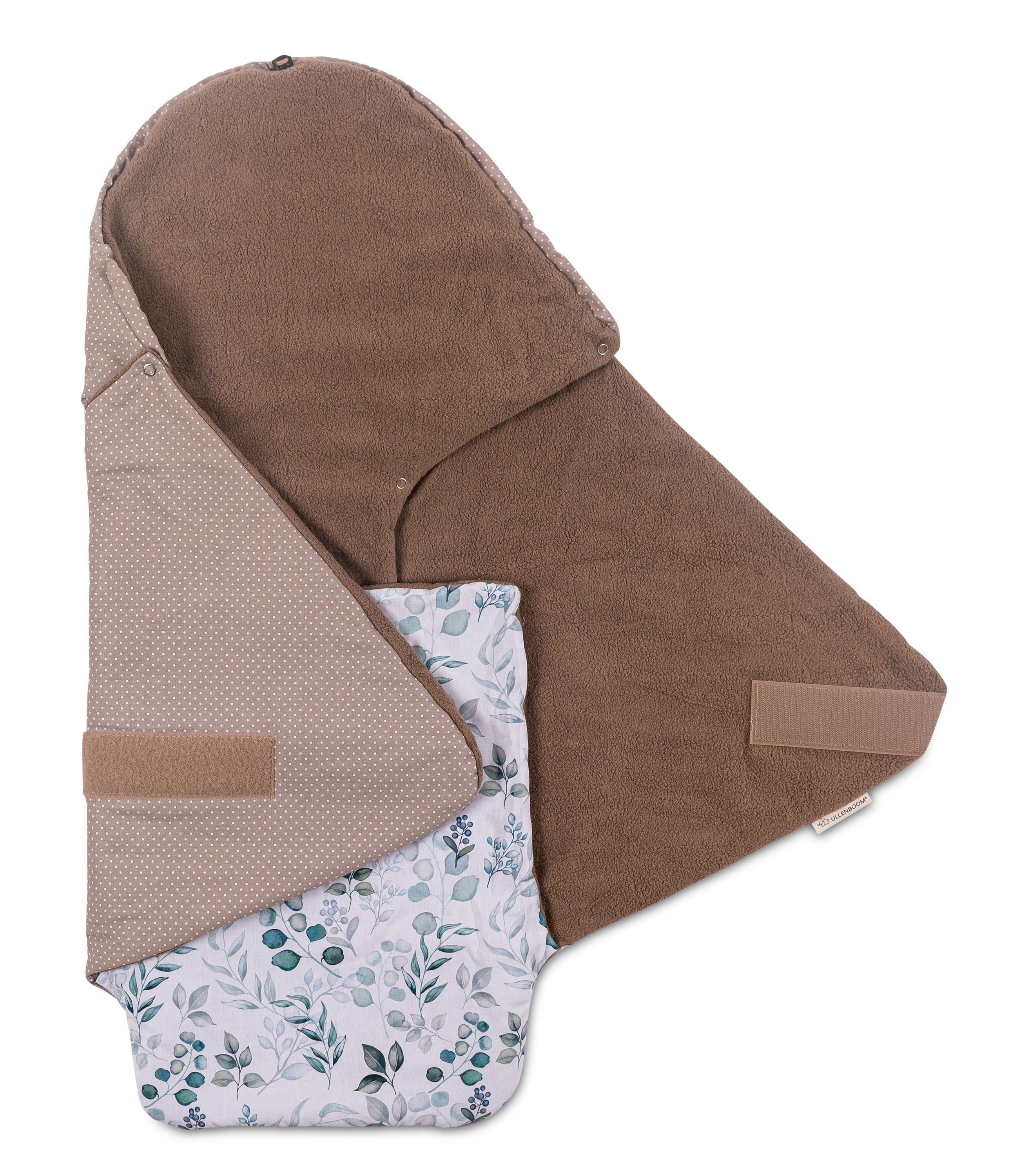 Einschlagdecke Für die Babyschale, Eukalyptus, Made in EU, ULLENBOOM ®, Optimal für Frühling, Herbst und Winter, TOG-Wert 2,5