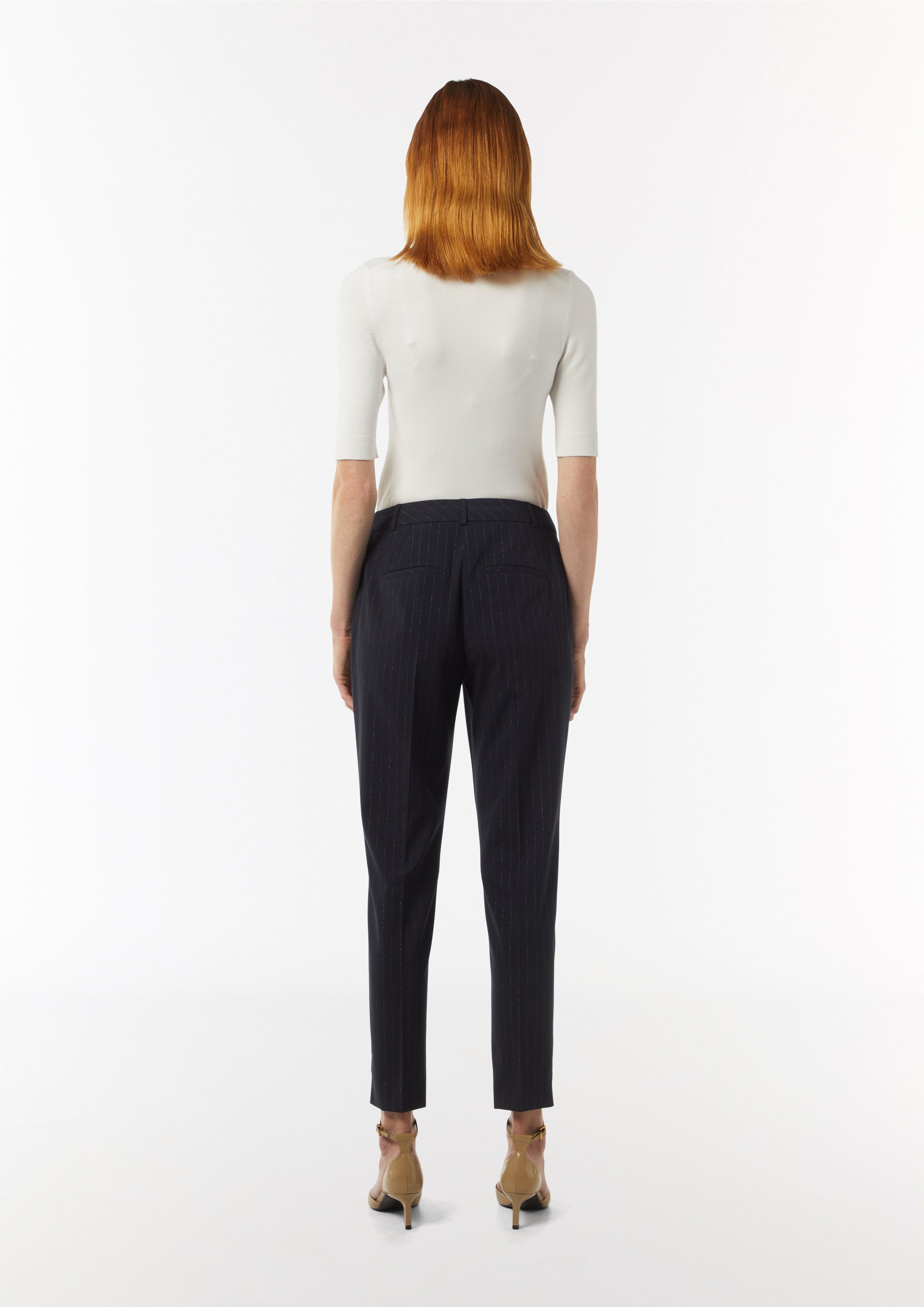Elegante Hose mit feinen Nadelstreifen - navy