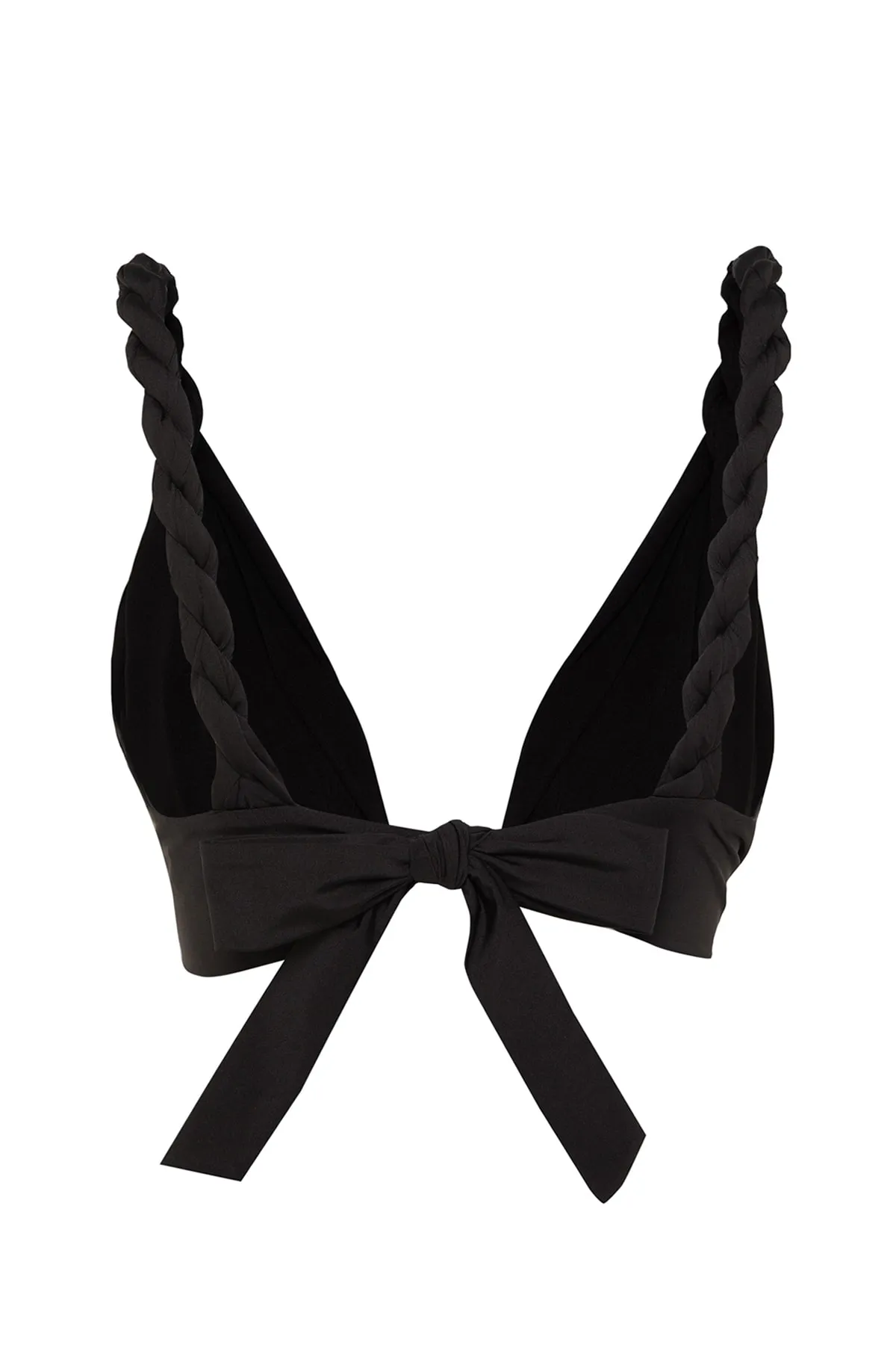 Trendyol Collection  X Zeynep Tosun Schwarzes Bügel-Bustier mit detailliertem Bügel TCLSS23BS00009