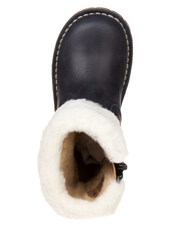 POM POM Leder-Winterboots in Dunkelblau günstig kaufen