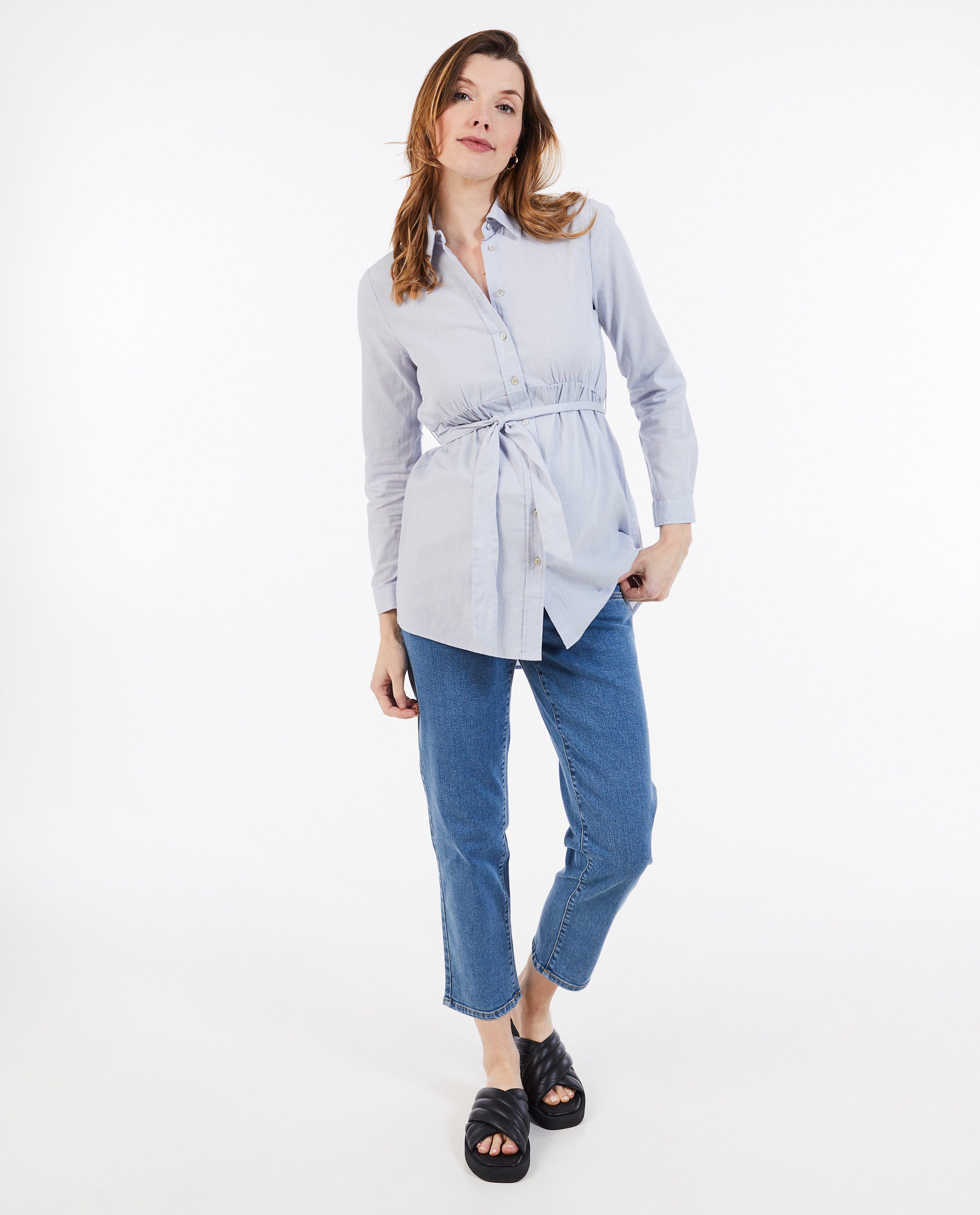 Blugi gravide Atelier Maman Blue albastru deschis