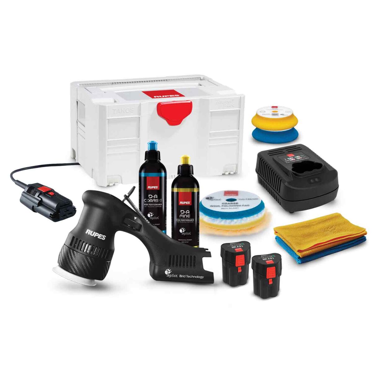 Rupes BigFoot HLR75 iBrid Mini Poliermaschine Luxus Kit, 14-teilig