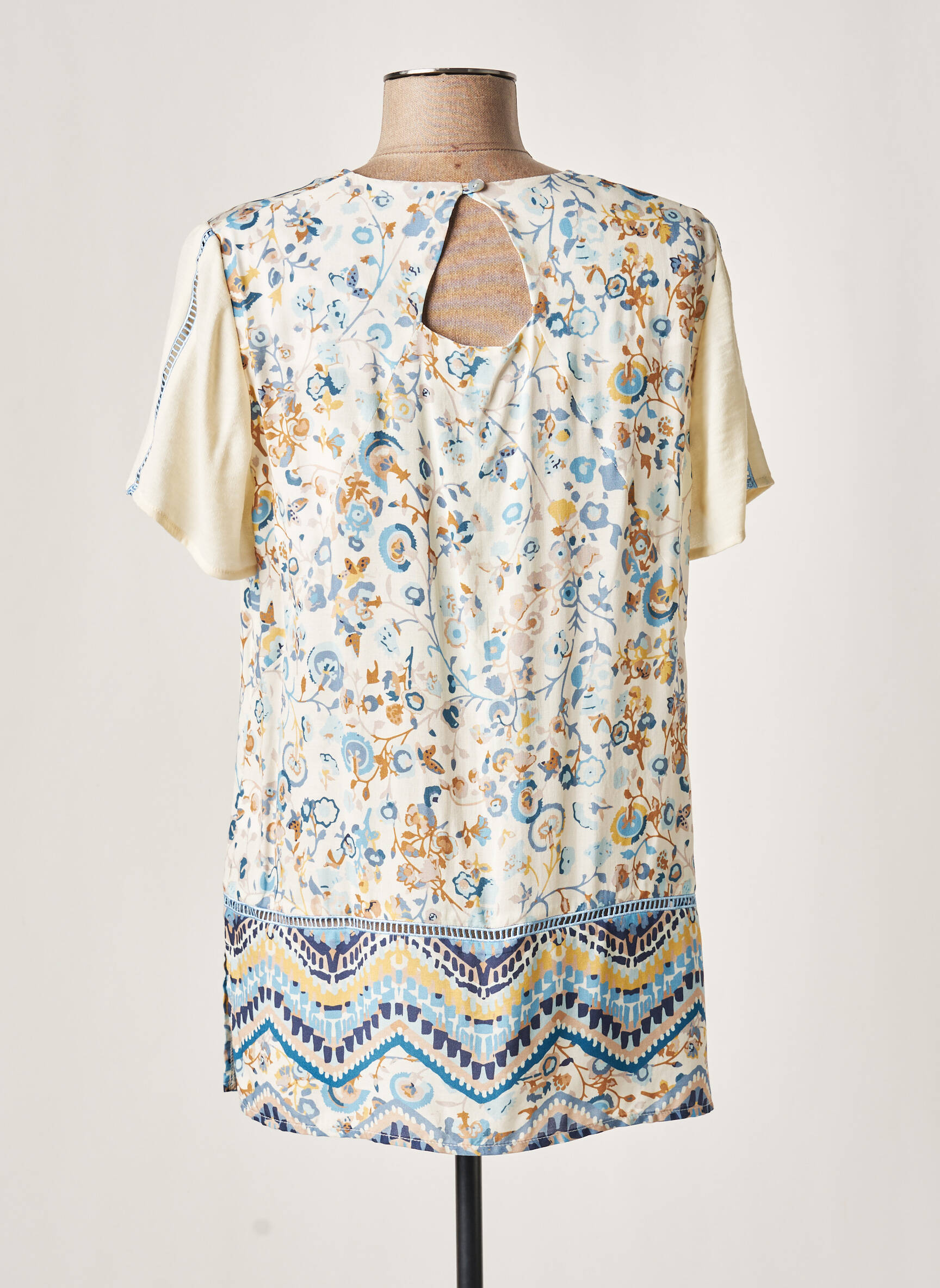 Meri Esca Tuniquemanchecourte Femme couleur beige