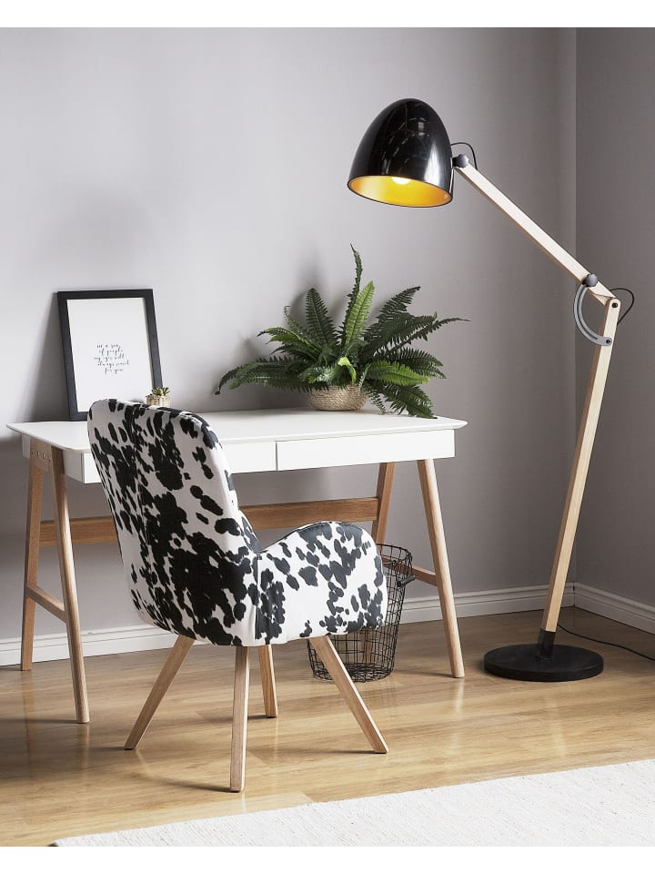 Beliani Stehleuchten HETTON in Schwarz/Heller Holzfarbton/Gold günstig kaufen onesize