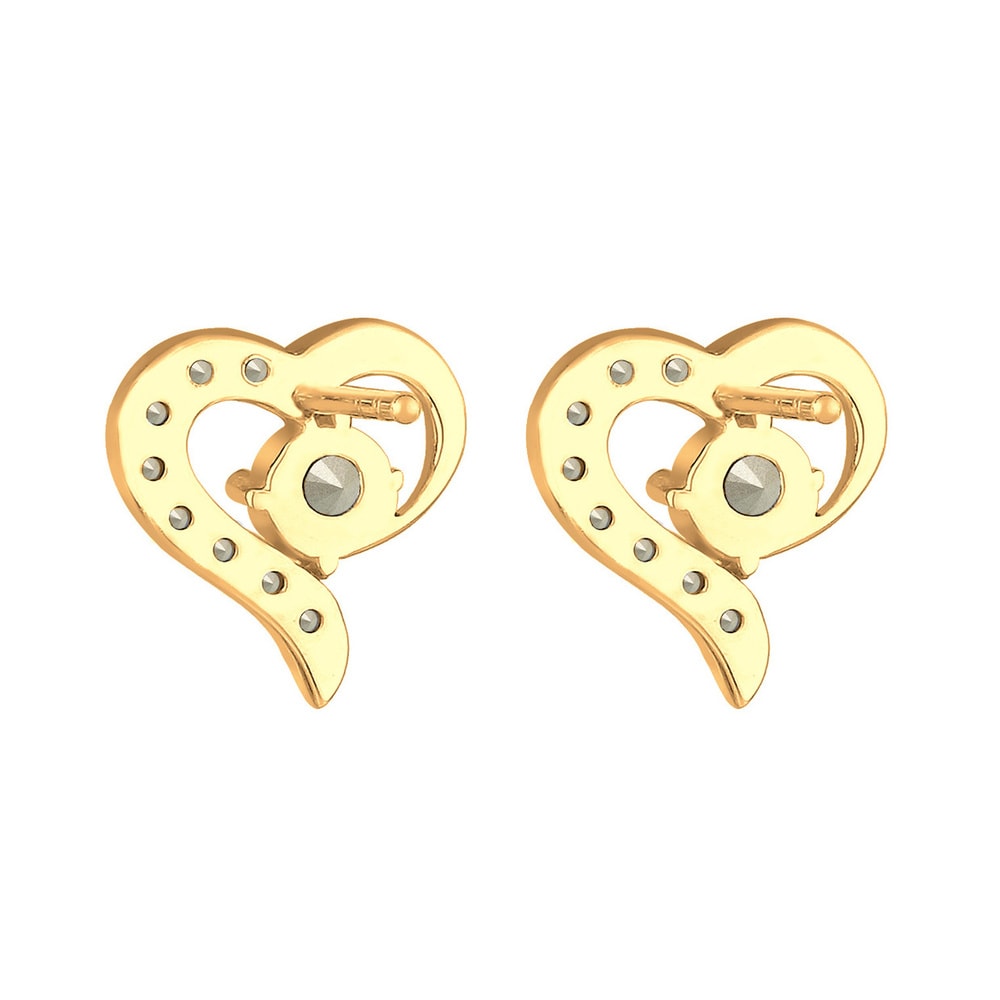 Elli Elli Boucles d'Oreilles Herz Kristalle Silber vergoldet Boucles d'oreilles