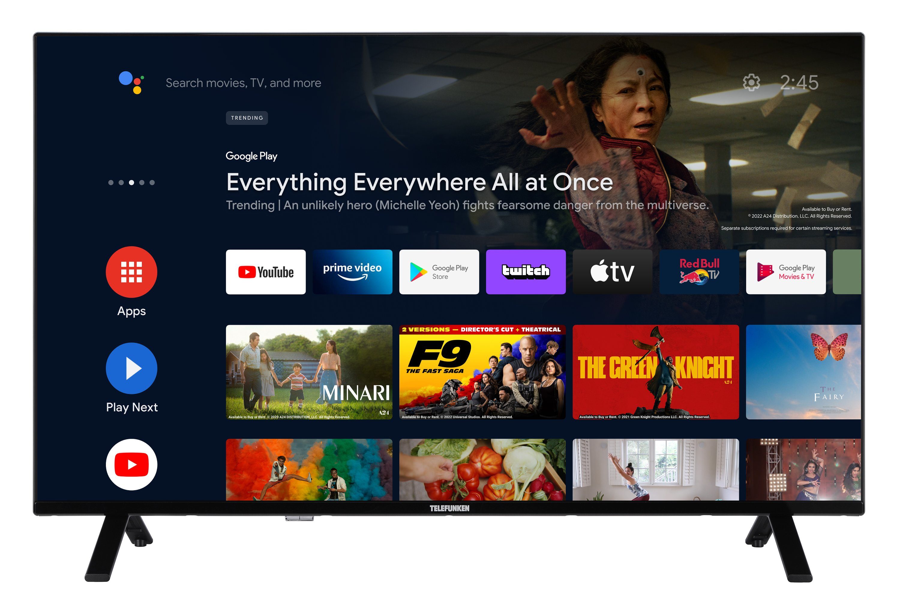 Telefunken XU43AN751S LCD-LED Fernseher (108 cm/43 Zoll, 4K Ultra HD, Android TV, HDR Dolby Vision, Triple-Tuner, Bluetooth, Dolby Atmos)