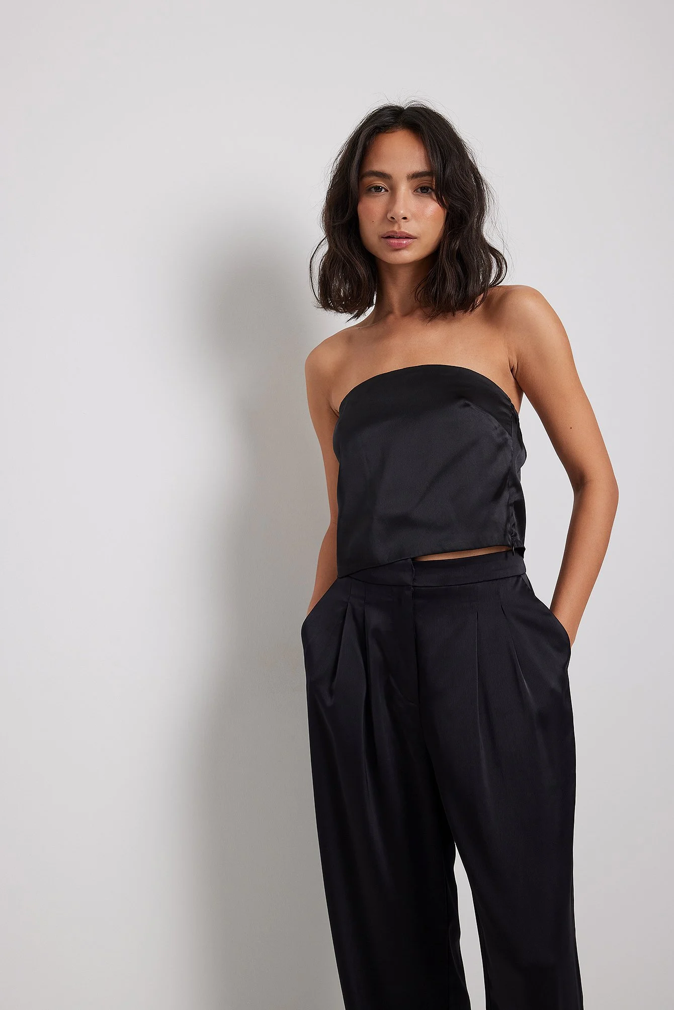 Bandeau-Top aus Satin