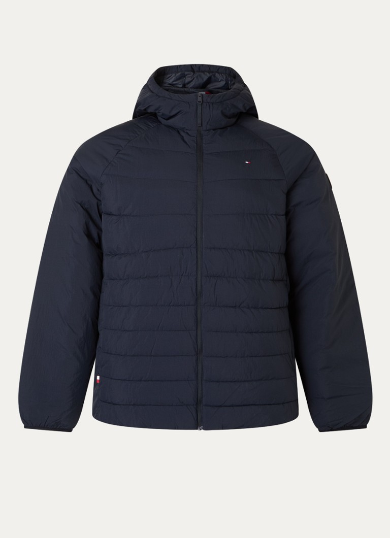 Jaqueta acolchoada Tommy Hilfiger com capuz e logotipo.