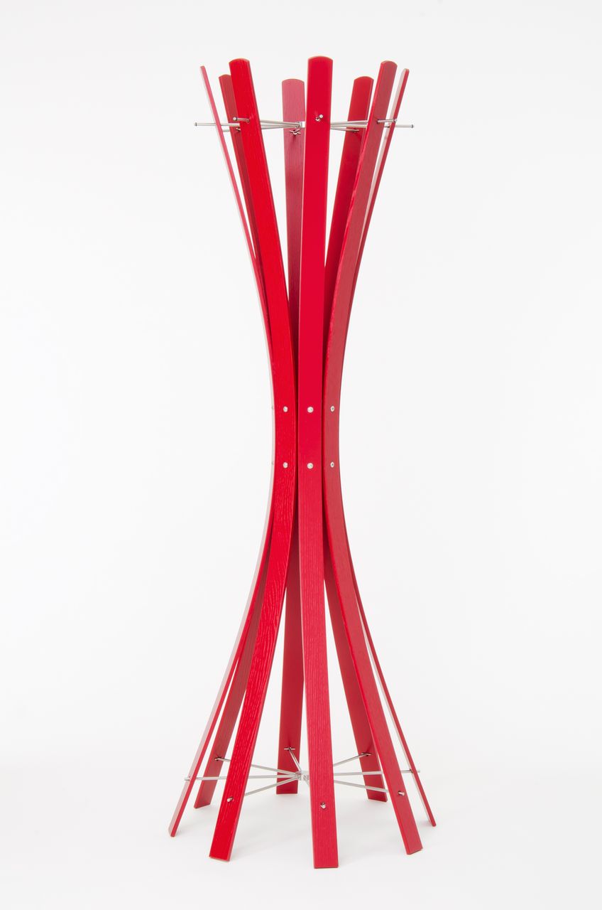 Keilbach Designprodukte Keilbach Garderobenständer, Esche rot lackiert