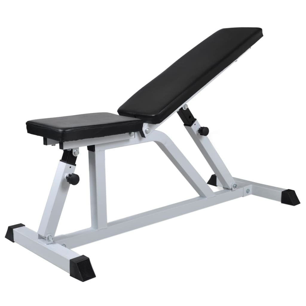 vidaXL Hantelbank Hantelbank mit Lang- und Kurzhantel-Set 30,5 kg