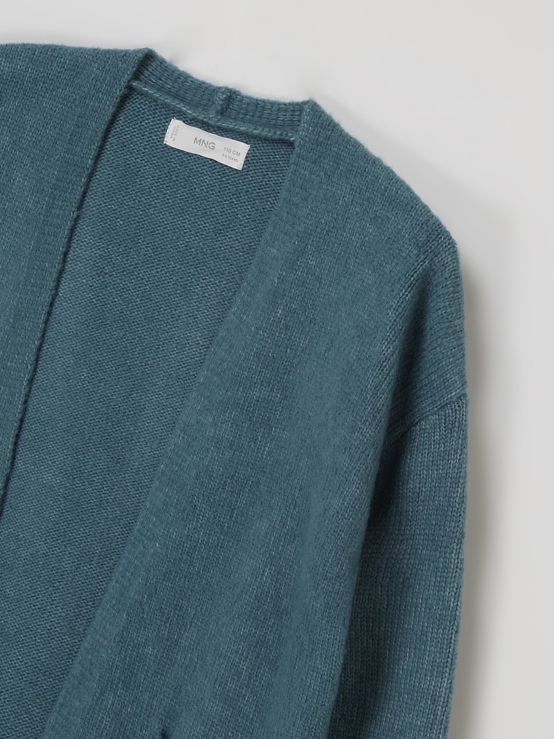Cardigan mit offener Vorderseite in helltürkis