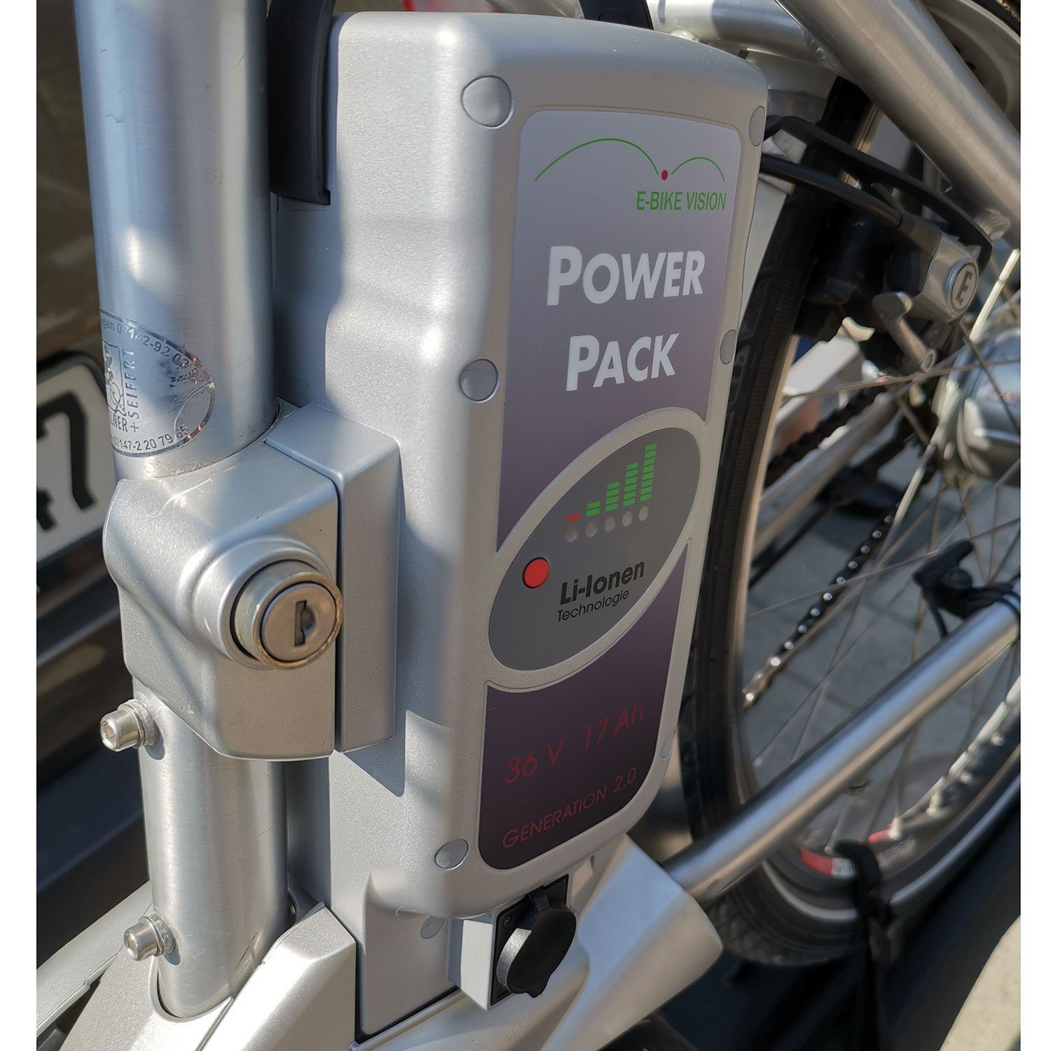 E-Bike Vision Hochleistungs E-Bike Akku Panasonic Deluxe 36 Volt 17Ah 612Wh inklusi Akku 17000 mAh (36,0 V)