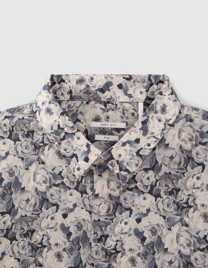 Chemise SLIM acier tissu Liberty roses Homme