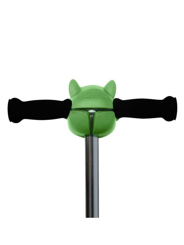Tête de trottinette dinosaure vert