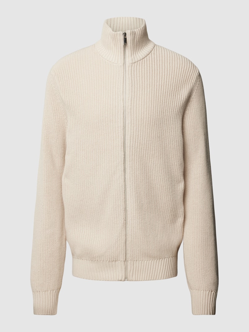 Strickjacke mit Stehkragen Modell 'MAIK' in sand
