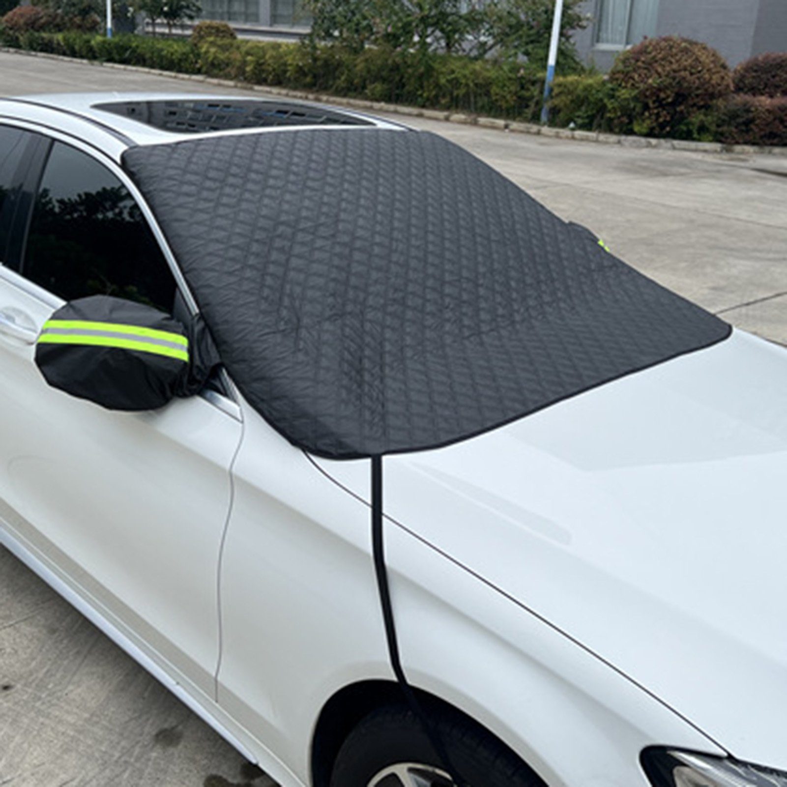 Rutaqian Frontscheibenabdeckung Frontscheibenabdeckung, Windschutzscheibenabdeckung mit Magneten, (Frontscheibenabdeckung Auto mit Seitenspiegelabdeckung, Ultra-Dick Auto Scheibenabdeckung Windschutzscheibe Abdeckung), für die Windschutzscheibe gegen