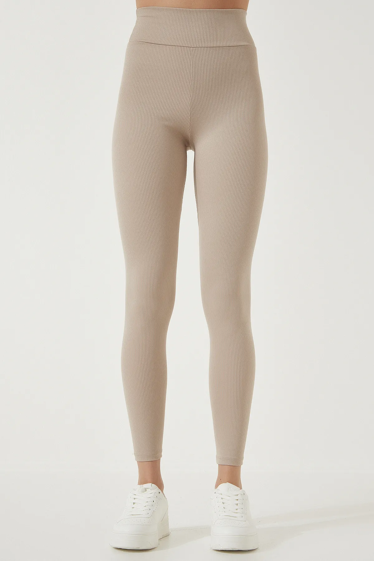 Happiness İstanbul  Beige Wickelstrumpfhose mit hoher Taille für Damen HW00003