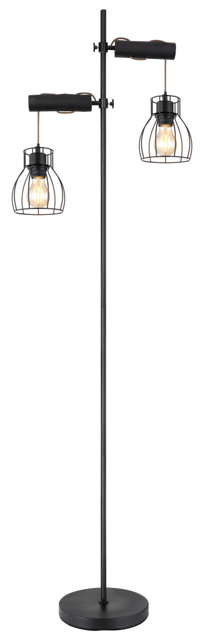 Globo Lighting - MINA - Stehleuchte Metall schwarz matt, 2x E27