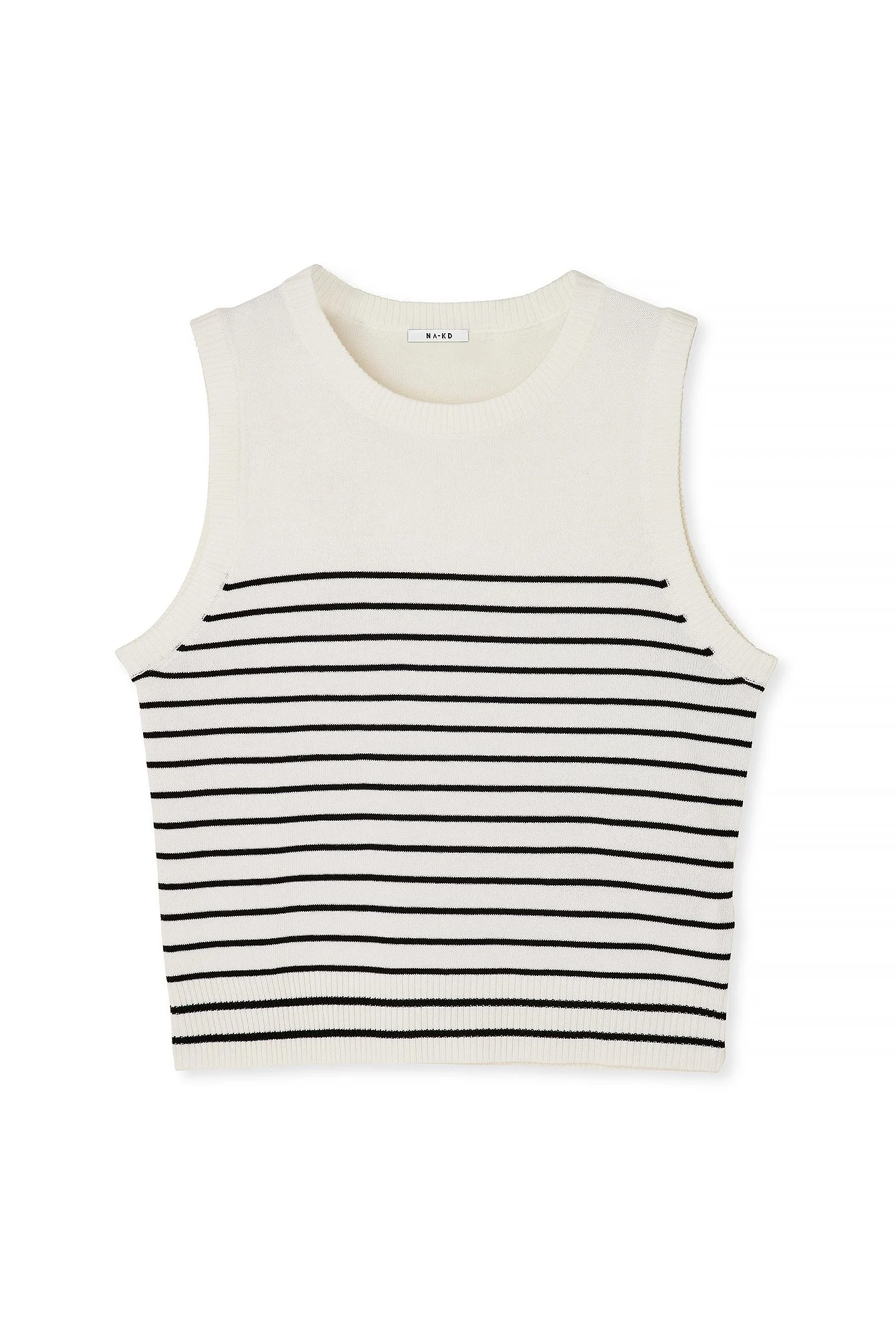 Ärmelloses gestreiftes Stricktop