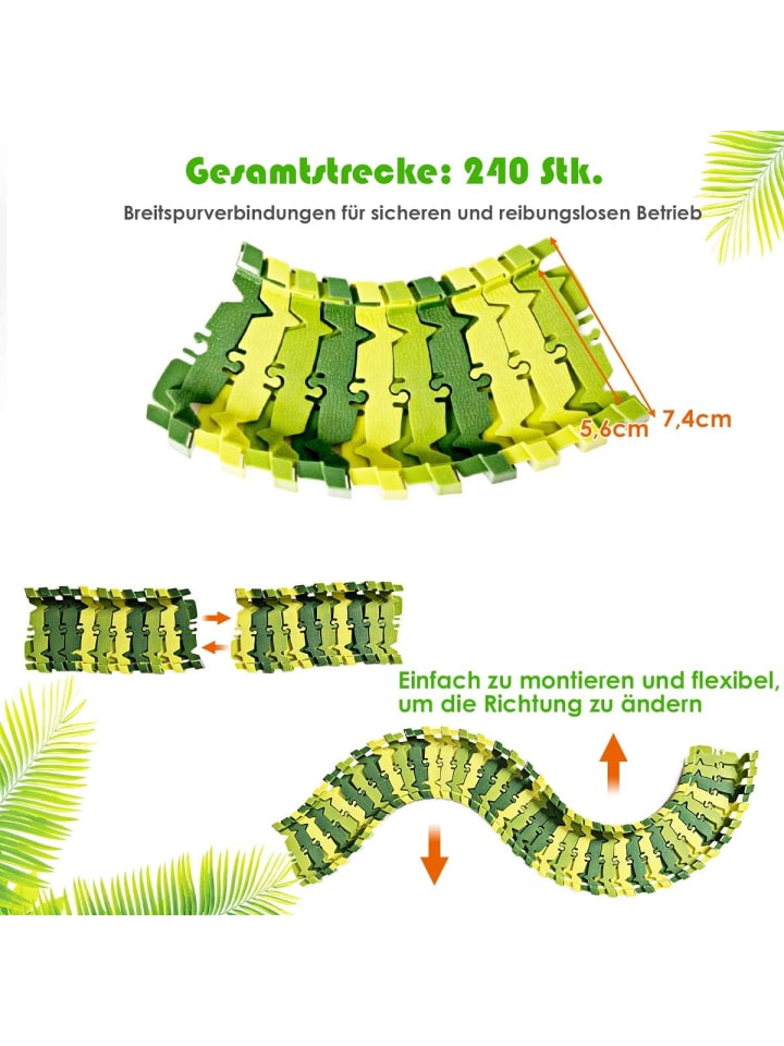 COSTWAY Autorennbahn Rennstrecke 240 tlg. Set in Grün günstig kaufen 33 cm