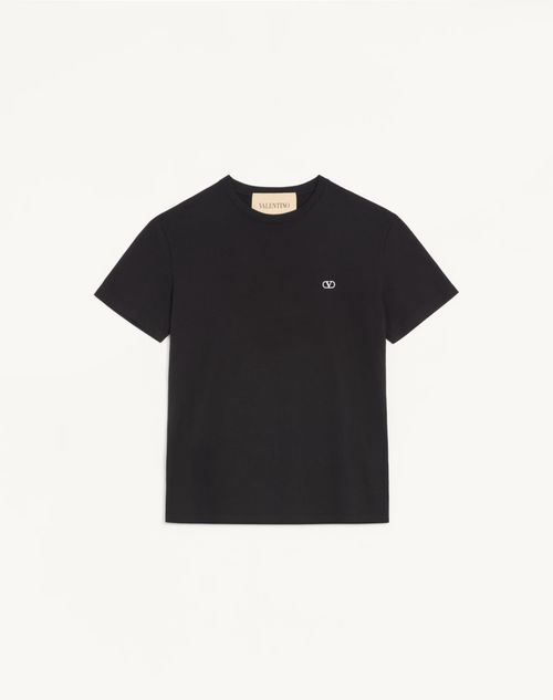 Valentino katoenen T-shirt met VLogo-borduurwerk