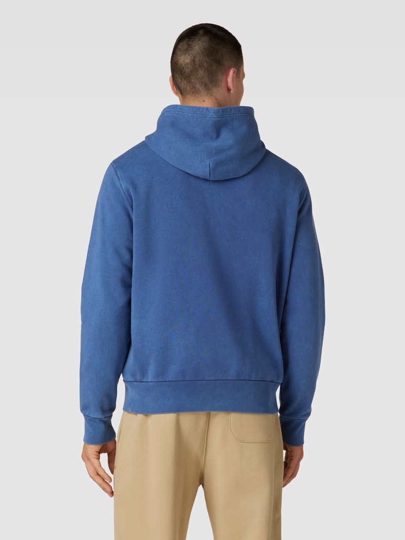 Hoodie mit Label-Stitching in marineblau