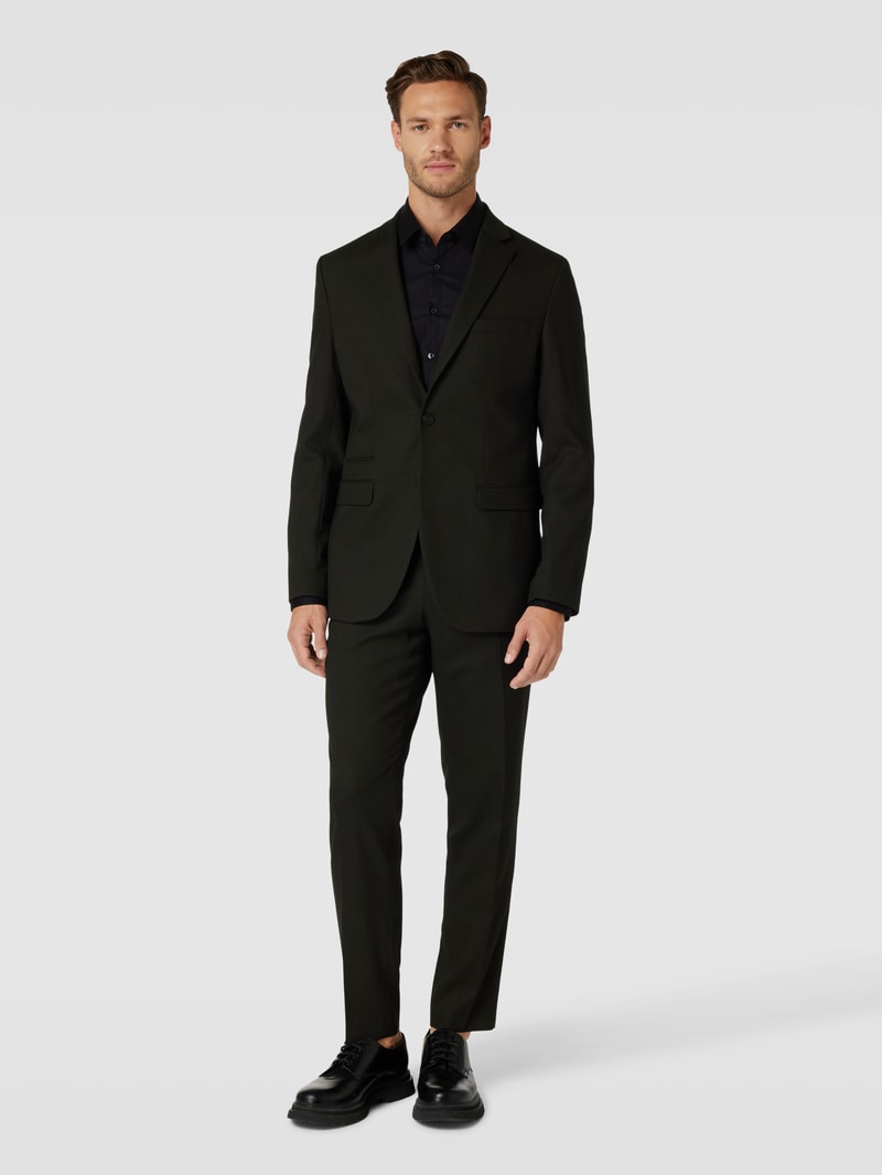 Super Slim Fit Business-Hemd aus Popeline in schwarz