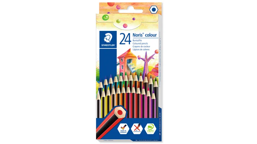 STAEDTLER Noris® colour  24 Farben im Kartonetui mehrfarbig