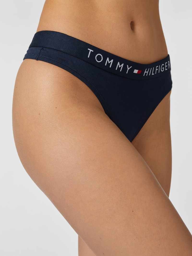 String mit elastischem Logo-Bund in dunkelblau
