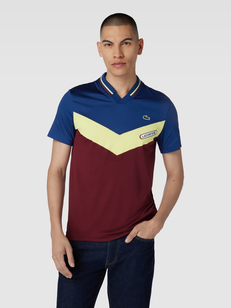 Poloshirt mit Label-Print in bordeaux rot
