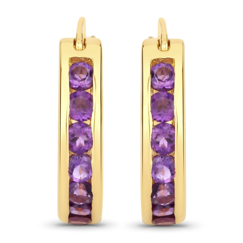 Rafaela Donata Boucles doreilles Argent sterling Améthyste en Or jaune Bijoux