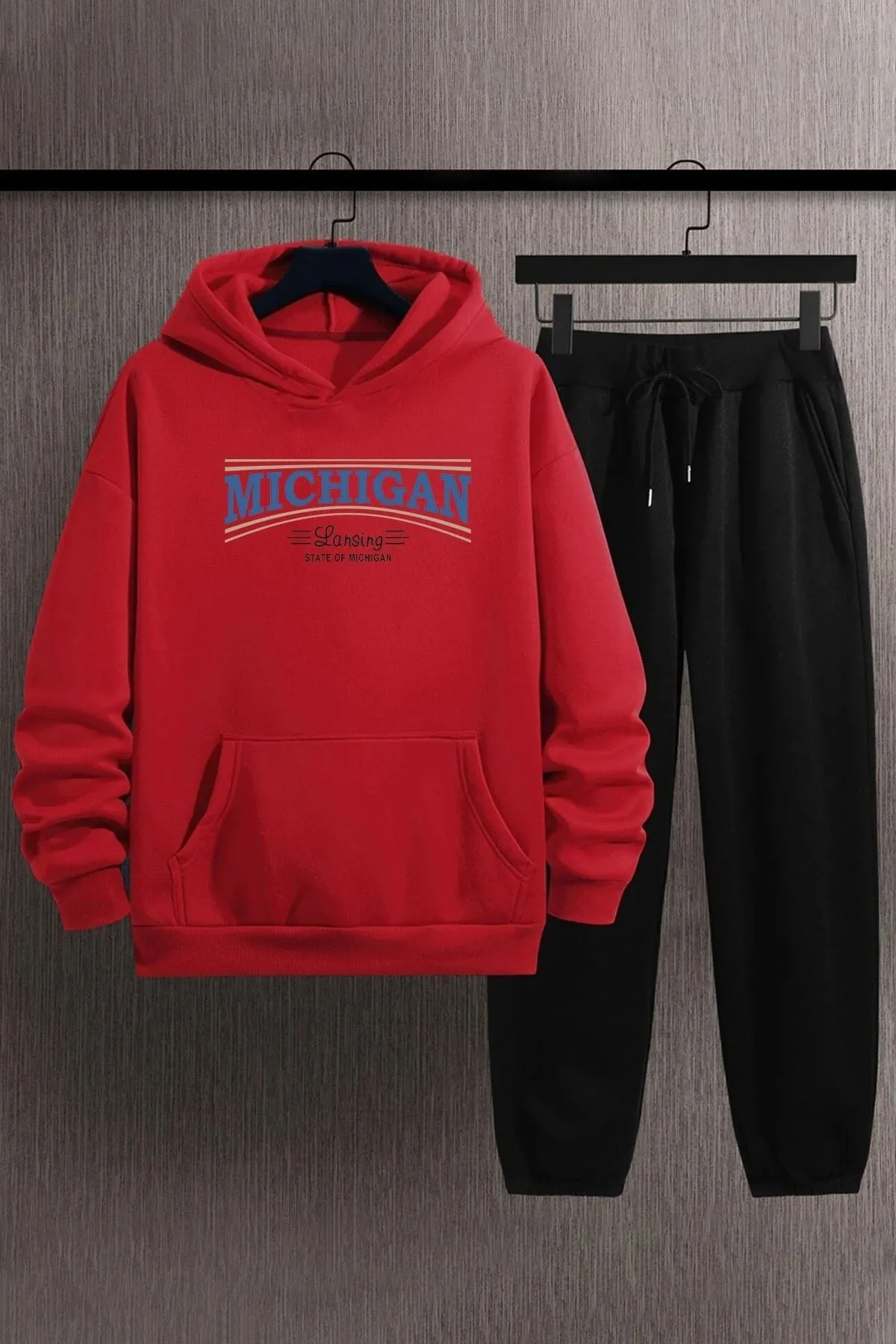uyguntarz  Bedrucktes Unisex-Trainingsanzugset „Michigan“.