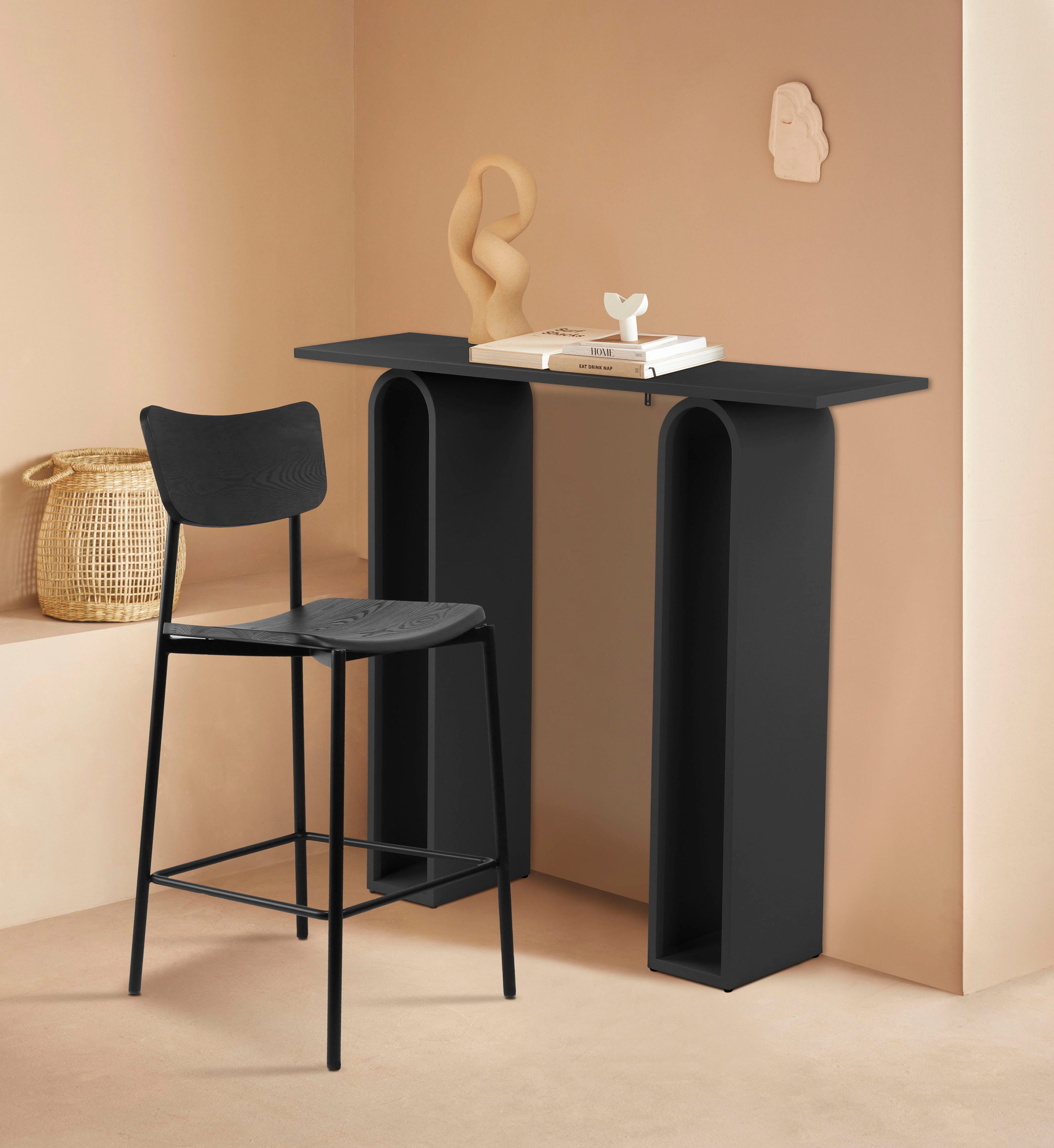 LeGer Home by Lena Gercke Bistrostuhl Meyra, in 2 Farben, Massivholz, Sitzhöhe 63 cm