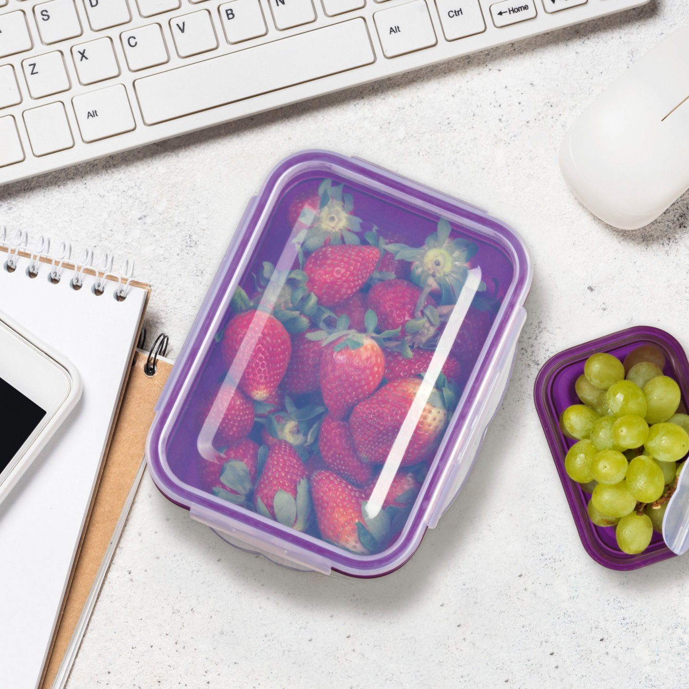 GOURMETmaxx Frischhaltedose Lunchbox tropfsicher, einfrieren, aufbewahren, (7er Set, 14-tlg), 2x 200ml; 2x 500ml; 2x 1100ml; 1x 2100ml