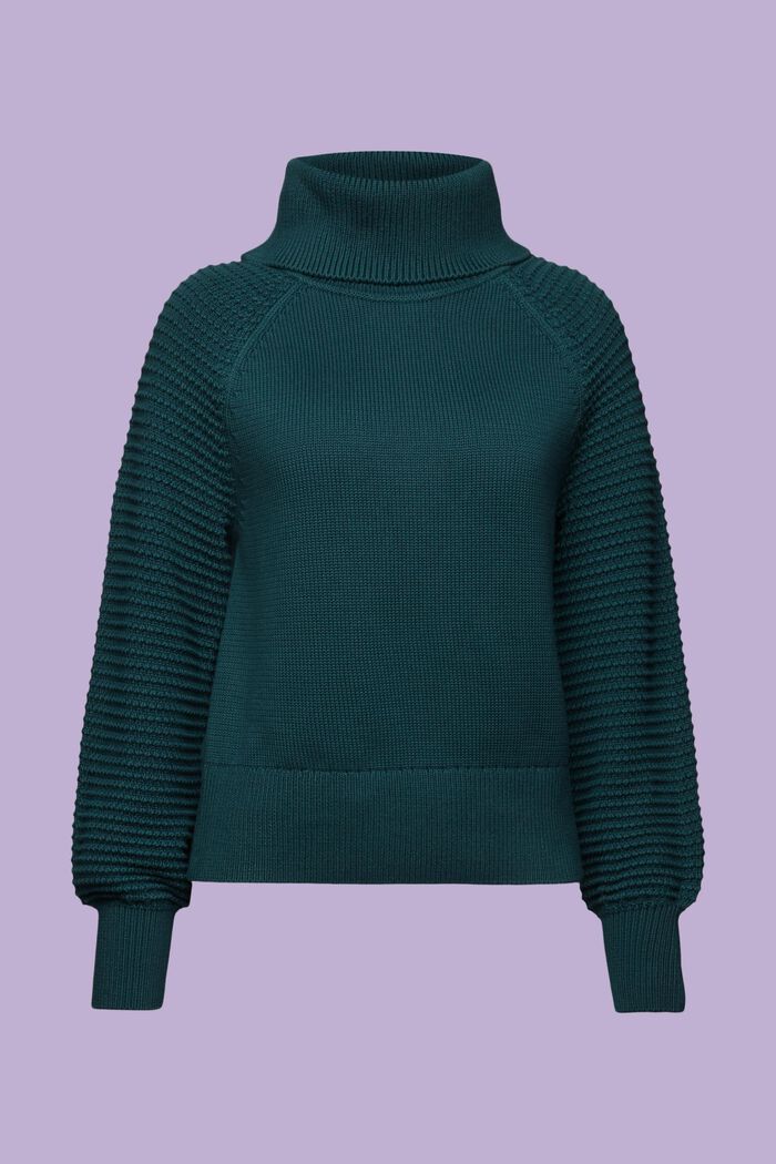 Baumwollpullover mit Rollkragen