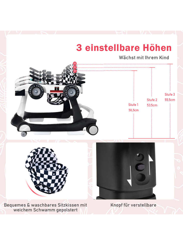 COSTWAY 4 in 1 Lauflernwagen in Weiß günstig kaufen 75 cm