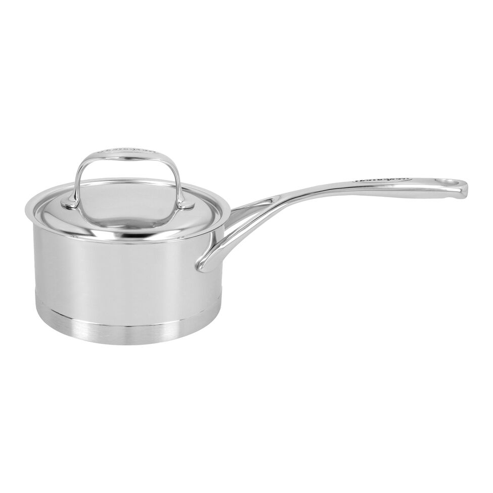 Stieltopf mit Deckel 14 cm, 18/10 Edelstahl, Silber